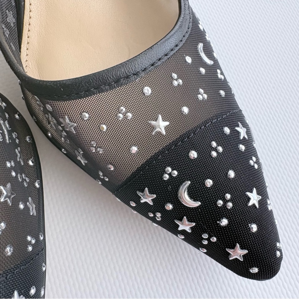 Katy Perry Collections Black Mesh Pointed Toe Sheer Heels Wome's Shoes Size 6.5 - Picture 6 of 8